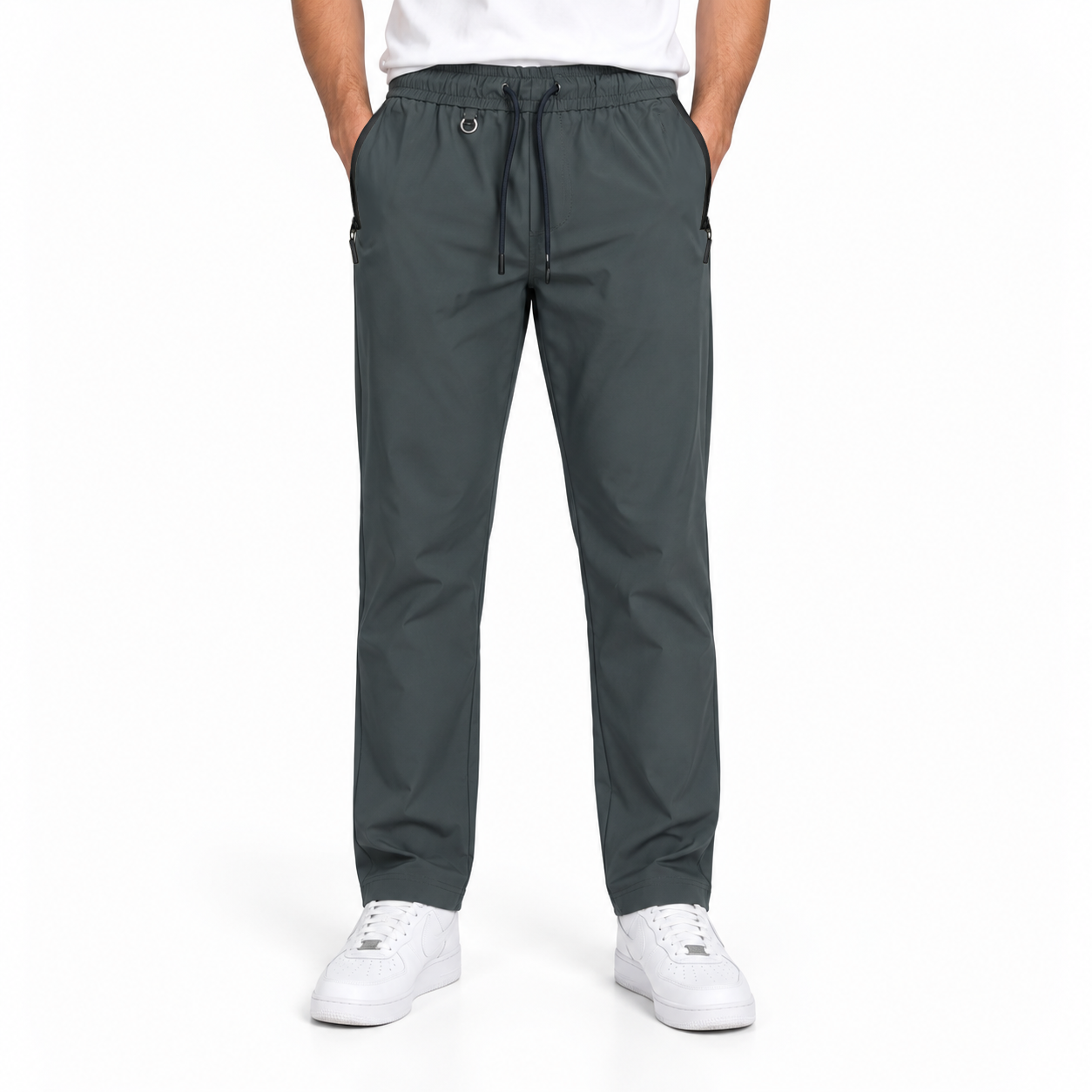 Unisex Lightweight Straight-Leg Track Pants – Charcol Grey