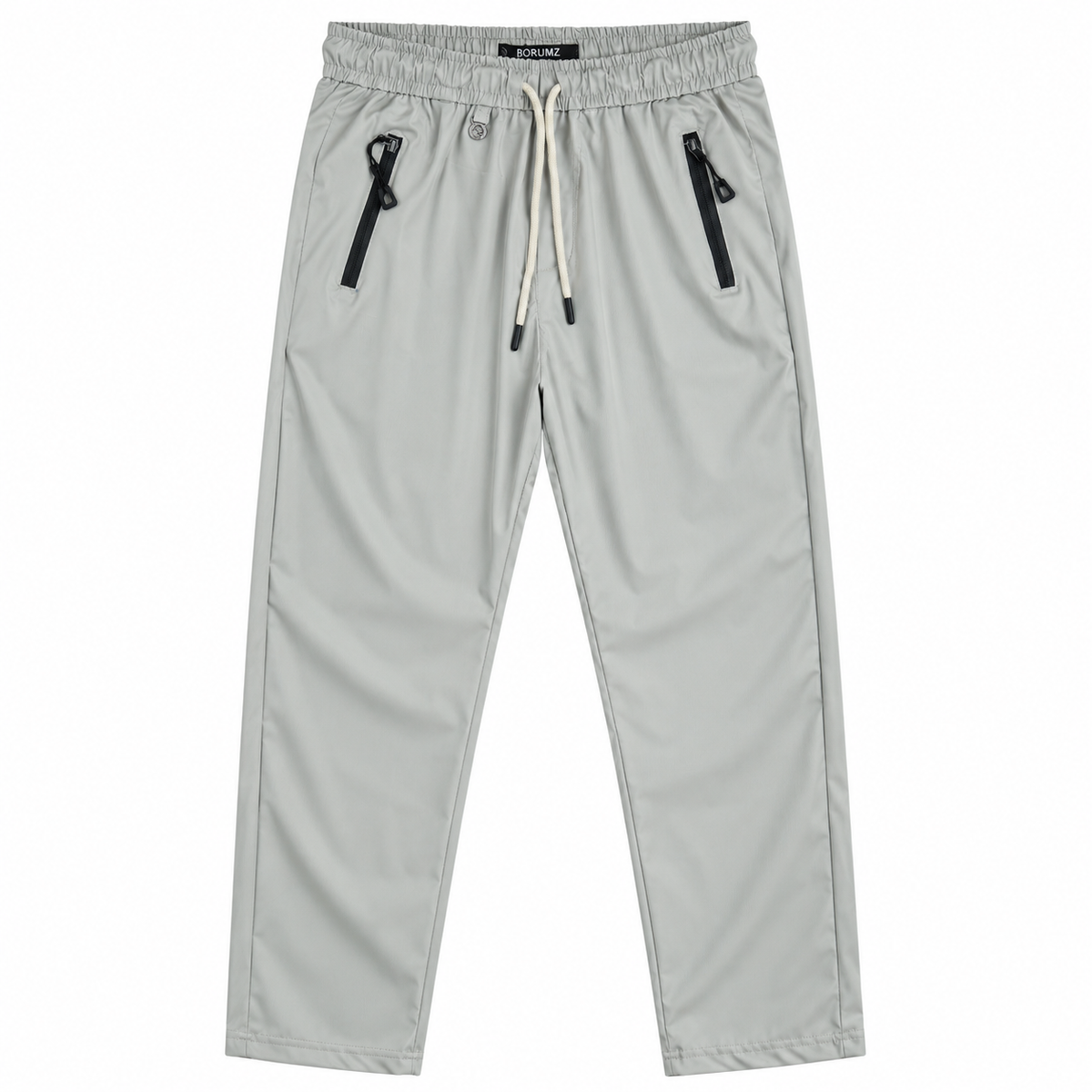 Unisex Lightweight Straight-Leg Track Pants – Light Grey
