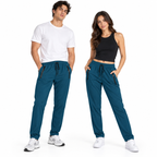 Unisex Lightweight Straight-Leg Track Pants – Petrol Blue