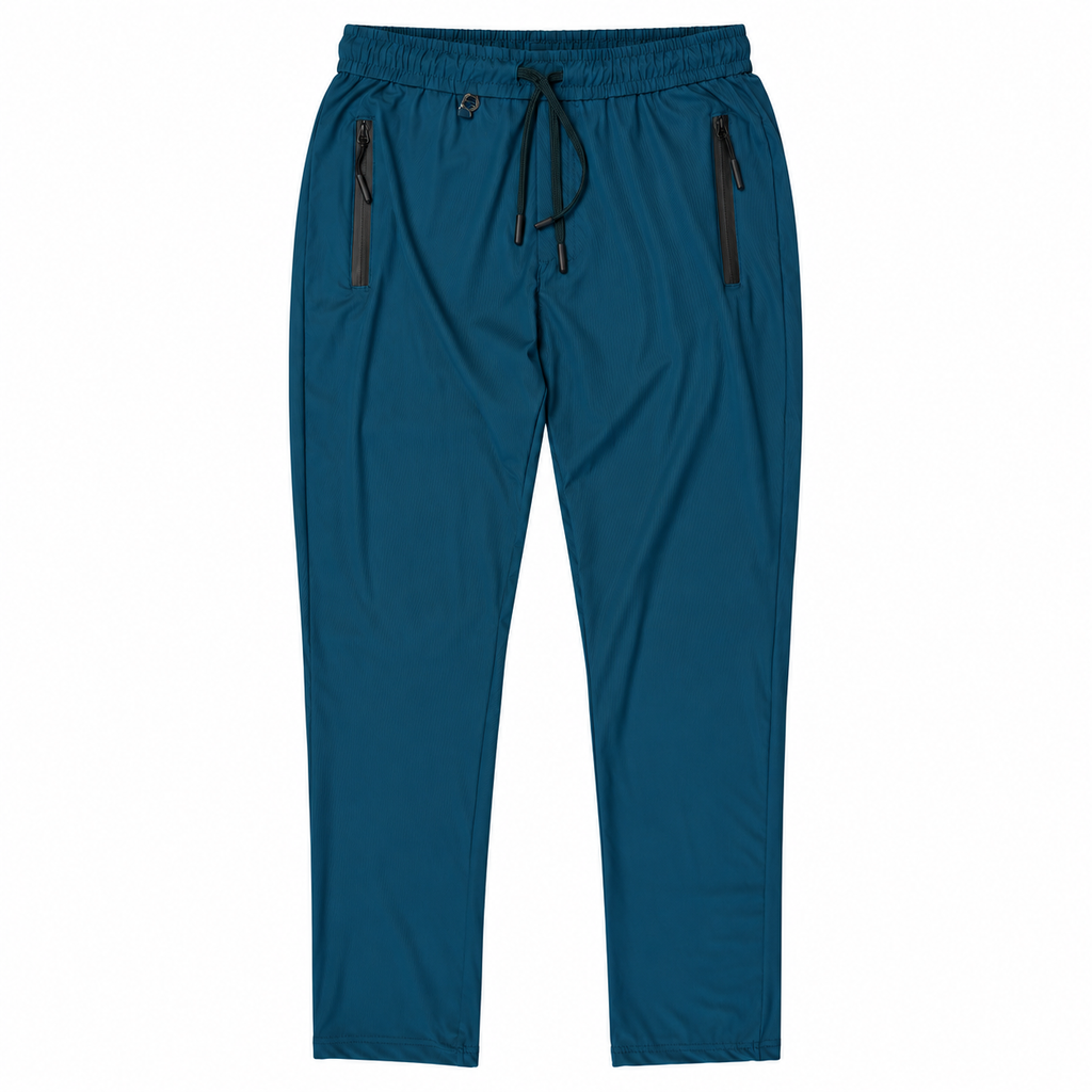 Unisex Lightweight Straight-Leg Track Pants – Petrol Blue