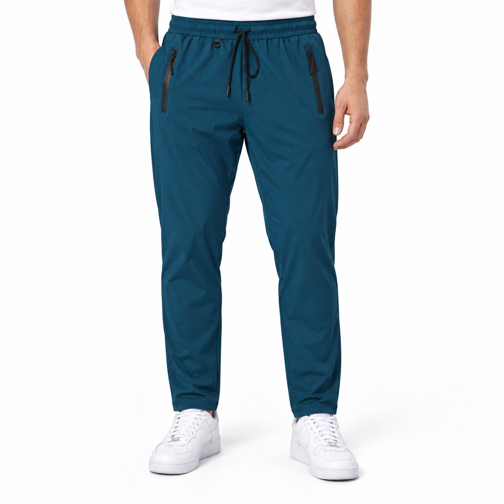 Unisex Lightweight Straight-Leg Track Pants – Petrol Blue