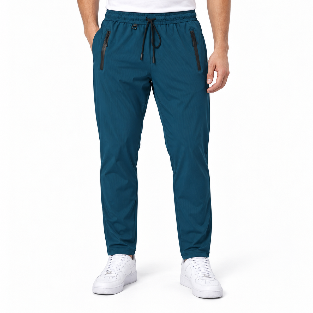 Unisex Lightweight Straight-Leg Track Pants – Petrol Blue