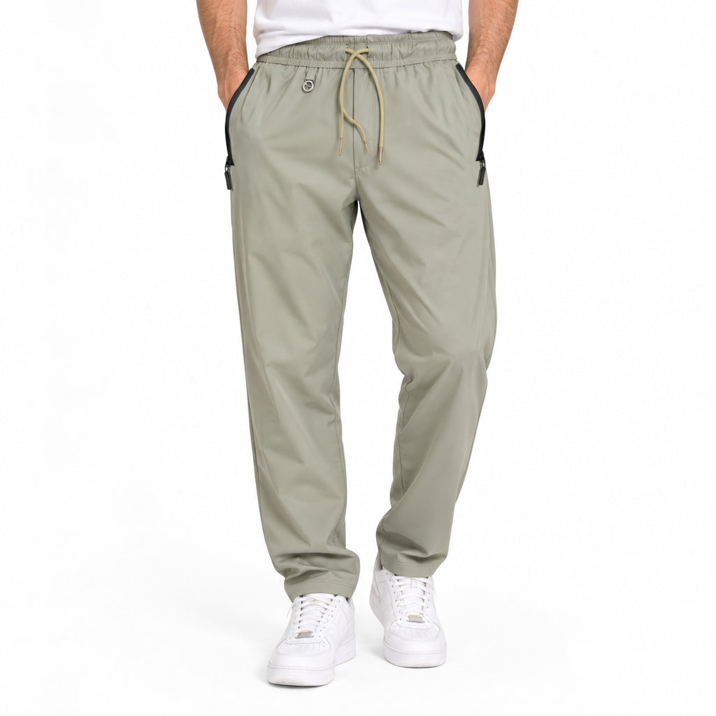 Unisex Lightweight Straight-Leg Track Pants – Sage Grey