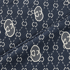 Navy Blue & White GG Monogram Jacquard Knit Zip-Up Jacket