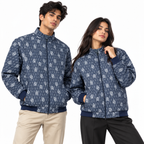 Navy Blue & White GG Monogram Jacquard Knit Zip-Up Jacket