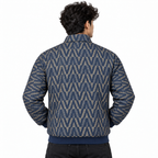 Geometric Chevron Jacquard Zip-Up Jacket