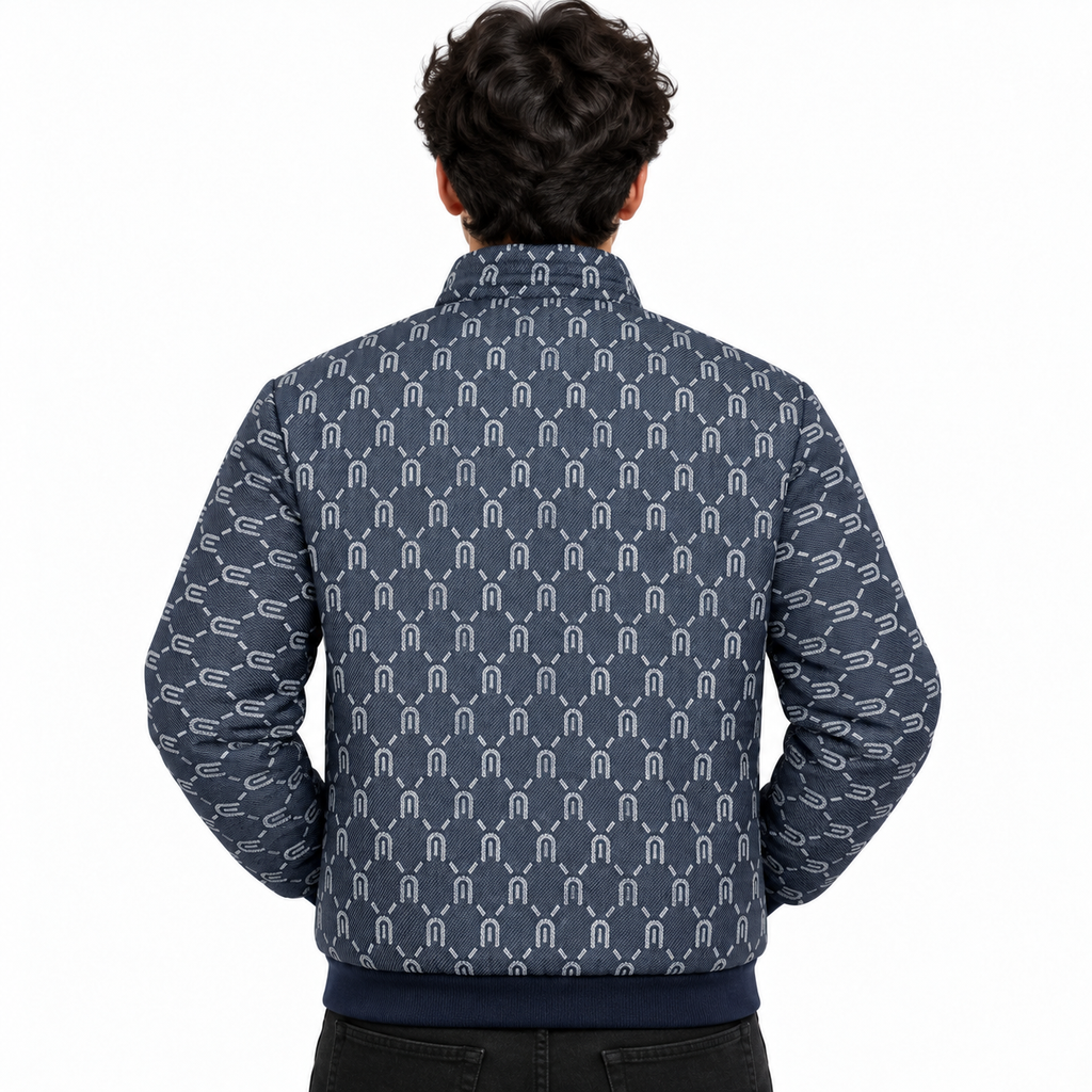 Horseshoe Monogram Jacquard Zip-Up Jacket