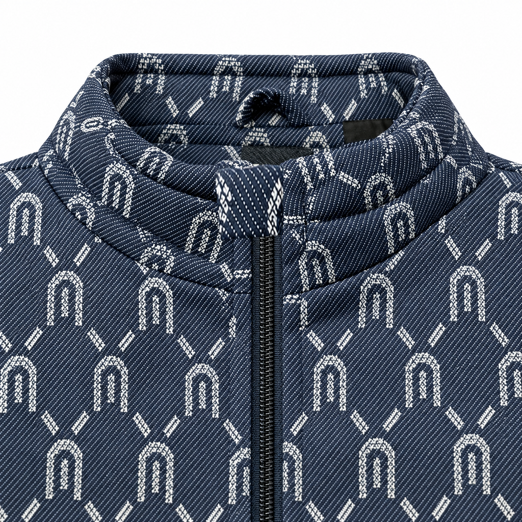 Horseshoe Monogram Jacquard Zip-Up Jacket