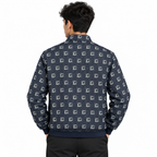 Navy & Cream IG Monogram Jacquard Woven Zip-Up Jacket
