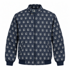 Navy & Cream IG Monogram Jacquard Woven Zip-Up Jacket