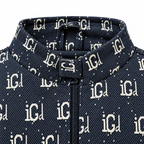 Navy & Cream IG Monogram Jacquard Woven Zip-Up Jacket