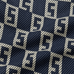 Navy & Silver S-Check Jacquard Woven Zip-Up Jacket