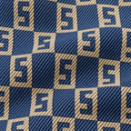 Navy & Beige S-Monogram Check Jacquard Zip-Up Jacket