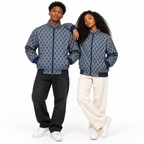 Navy & Beige S-Monogram Check Jacquard Zip-Up Jacket