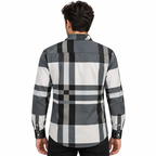 Unisex Oversized Tartan Check Full-Sleeve Shirt – Charcoal Grey