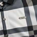 Unisex Oversized Tartan Check Full-Sleeve Shirt – Charcoal Grey