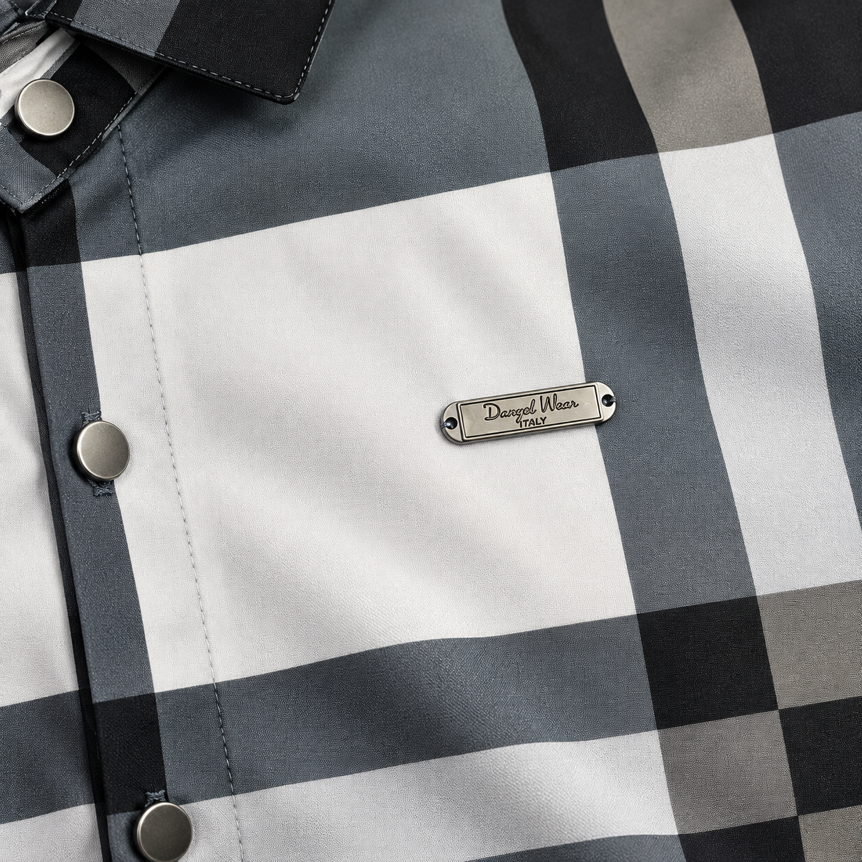 Unisex Oversized Tartan Check Full-Sleeve Shirt – Charcoal Grey