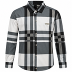 Unisex Oversized Tartan Check Full-Sleeve Shirt – Charcoal Grey