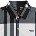 Unisex Oversized Tartan Check Full-Sleeve Shirt – Charcoal Grey