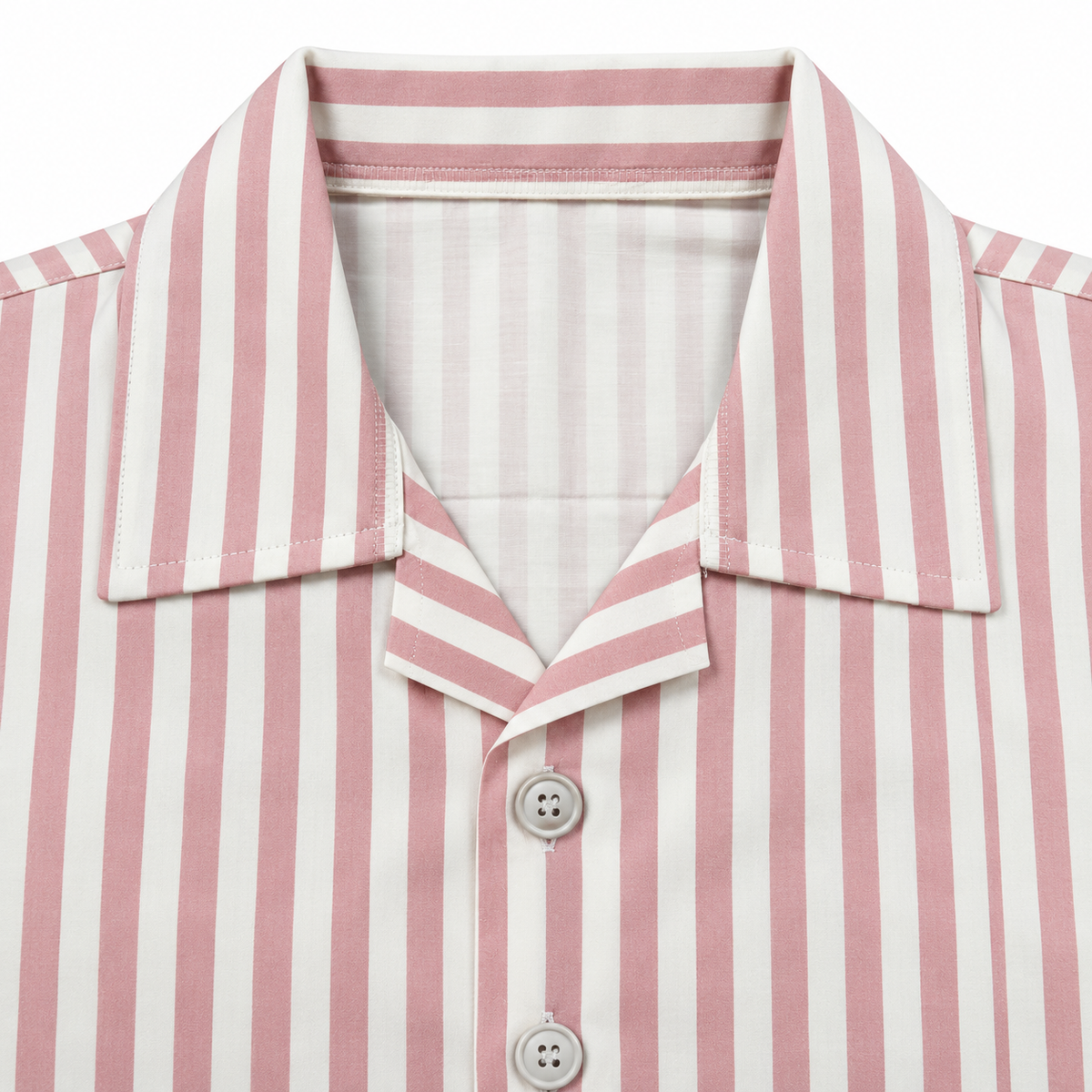 Unisex Pink & White Vertical Stripe Utility Shirt