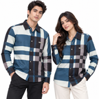 Unisex Tartan Check Full-Sleeve Shirt – Blue & Black
