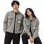 Corduroy Boxy Fit Double Pocket Shirt – Stone Grey