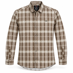 Urban Taupe Windowpane Brown Check Shirt | Slim Fit