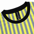 Volt Yellow & Graphite Stripe Full-Sleeve Tee | Relaxed Fit