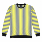 Volt Yellow & Graphite Stripe Full-Sleeve Tee | Relaxed Fit