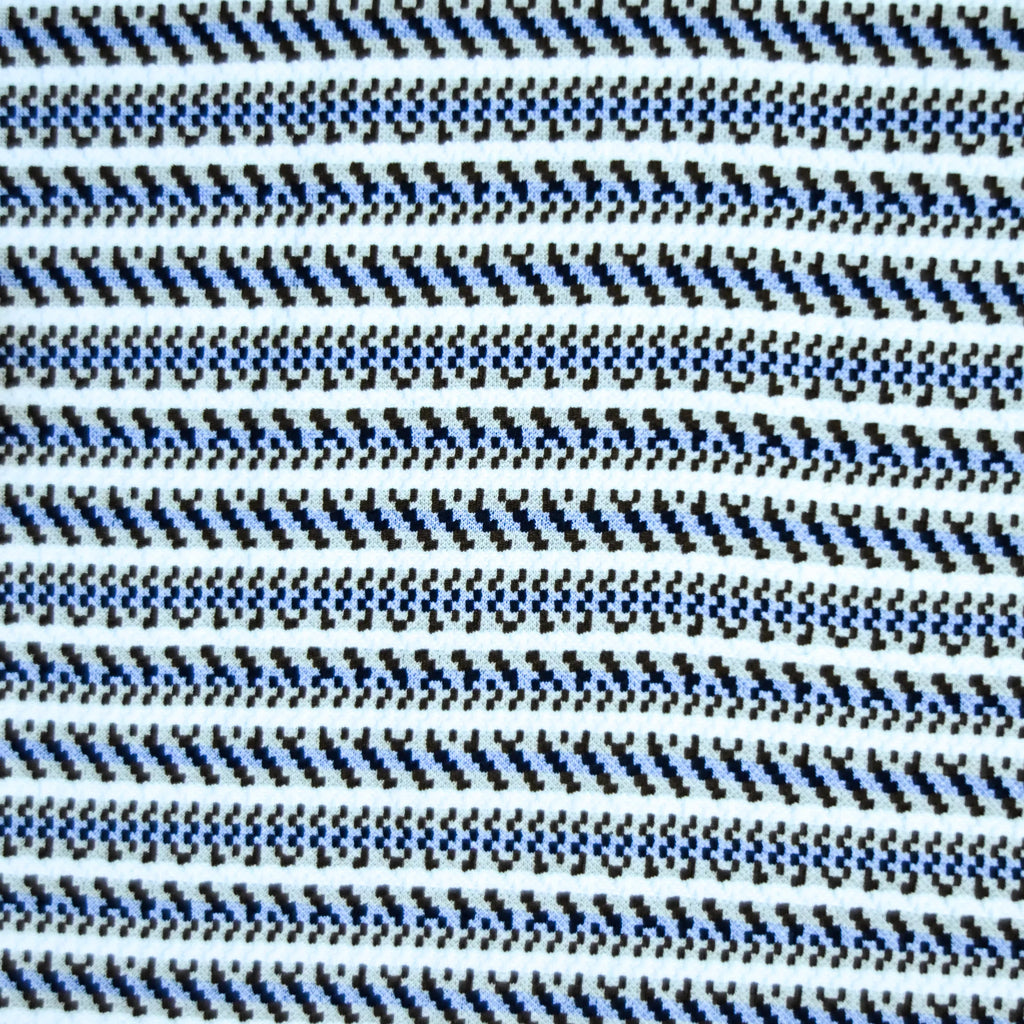 Black & Blue Striped Zip Polo Shirt | Knit Polo