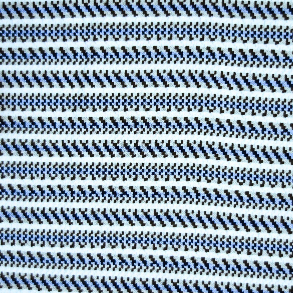 Black & Blue Striped Zip Polo Shirt | Knit Polo