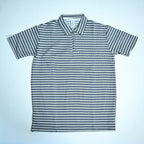 Black & Blue Striped Zip Polo Shirt | Knit Polo
