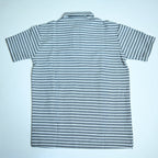 Black & Grey Striped Zip Polo Shirt | Knit Polo