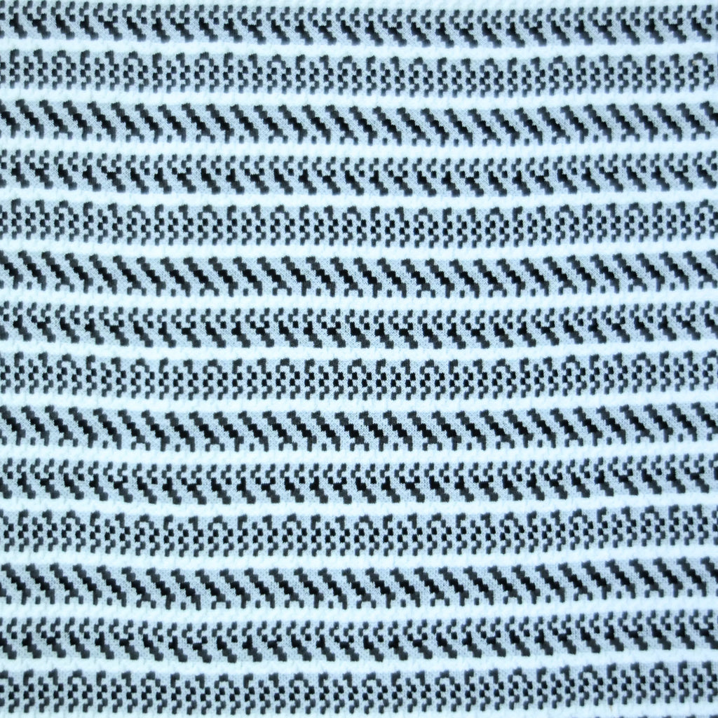Black & Grey Striped Zip Polo Shirt | Knit Polo