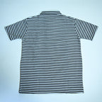 Black & White Striped Zip Polo Shirt | Knit Polo