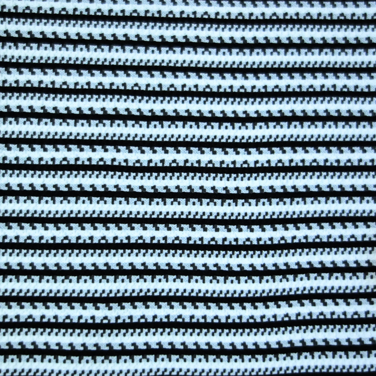 Black & White Striped Zip Polo Shirt | Knit Polo