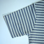 White & Blue Geometric Textured Boxy Fit Shirt