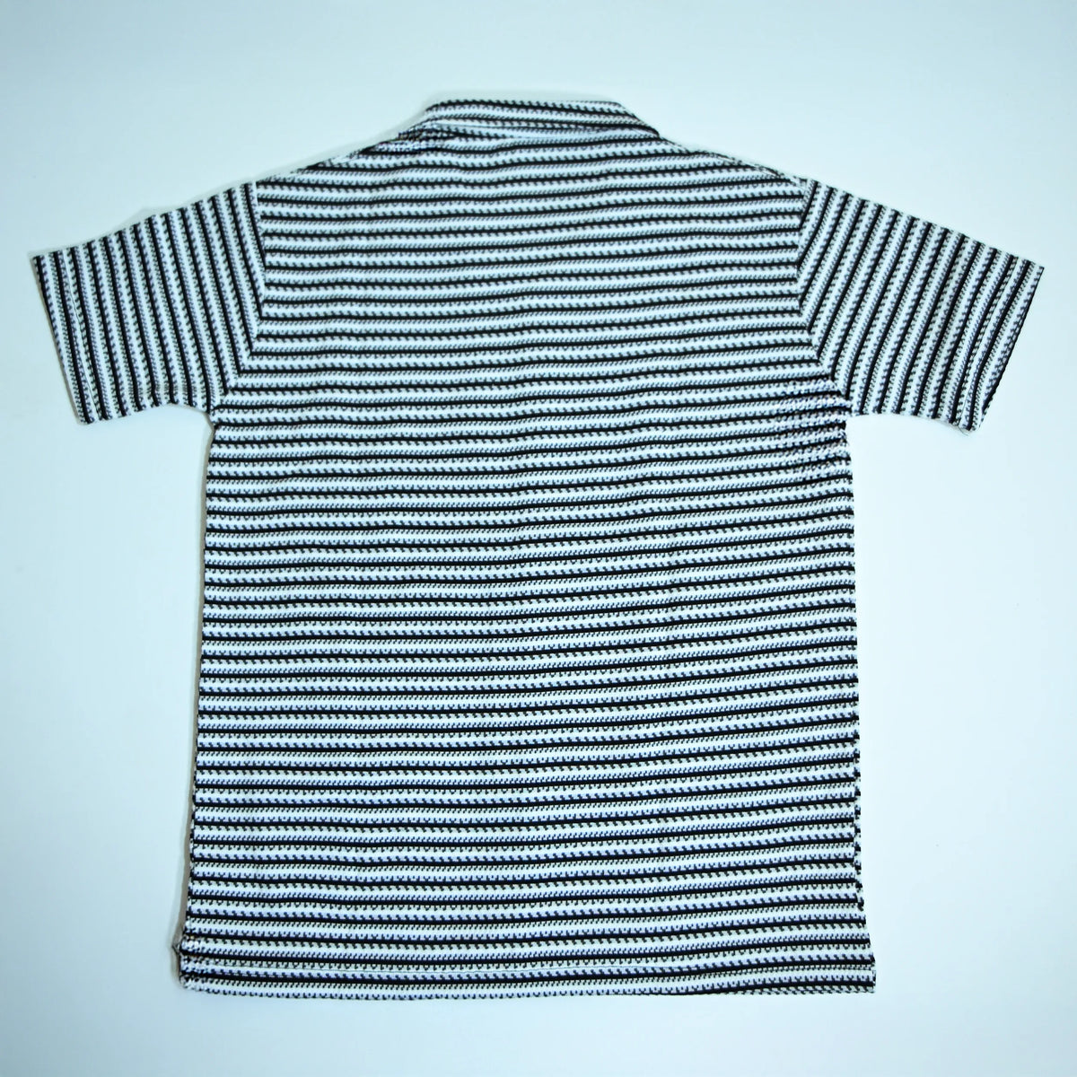 White & Black Geometric Textured Boxy Fit Shirt