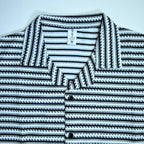 White & Black Geometric Textured Boxy Fit Shirt