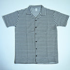 White & Black Geometric Textured Boxy Fit Shirt