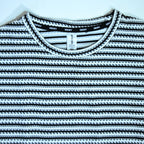 Black & White Textured Stripe Drop Shoulder T-Shirt