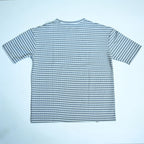 Grey & White Textured Stripe Drop Shoulder T-Shirt