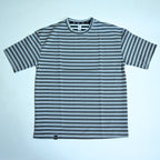Textured Knit Stripe Drop Shoulder T-Shirt – Black & White