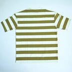Olive & Cream Fine Stripe Drop Shoulder T-Shirt