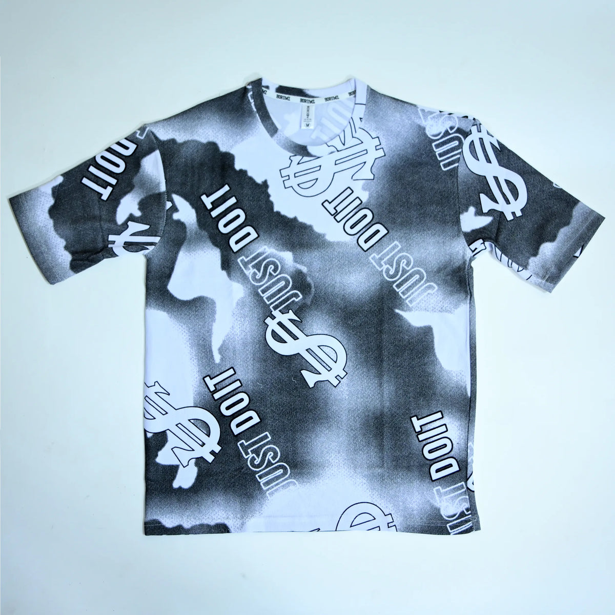 Dollar Print Oversized T-Shirt – Black & White