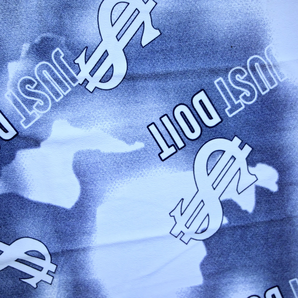 Dollar Print Oversized T-Shirt – Blue & White