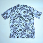 Abstract Logo Print Oversized T-Shirt - Charcoal Grey