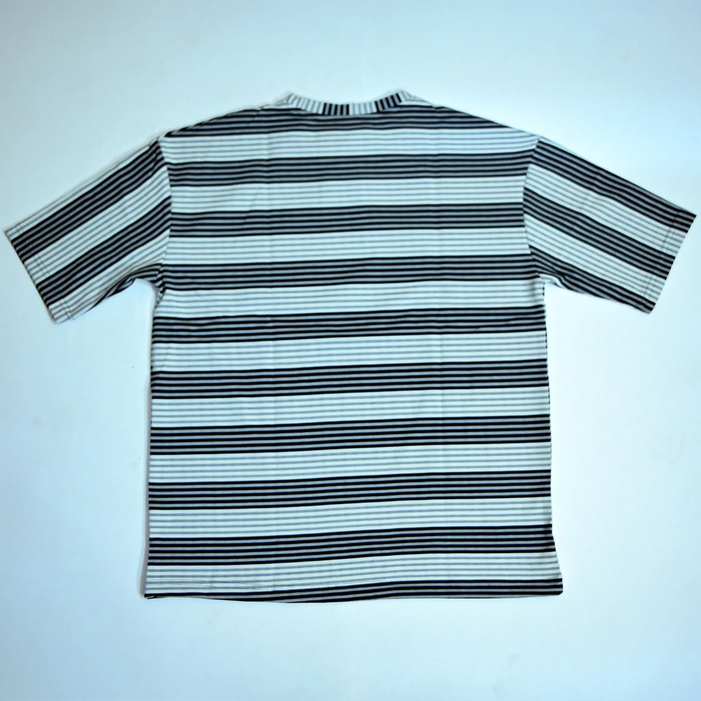 Oversized Striped T-Shirt - Crew Neck Tee - Dark Grey
