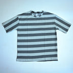 Oversized Striped T-Shirt - Crew Neck Tee - Dark Grey