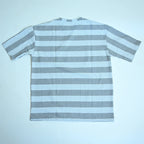 Oversized Striped T-Shirt - Crew Neck Tee - Light Grey